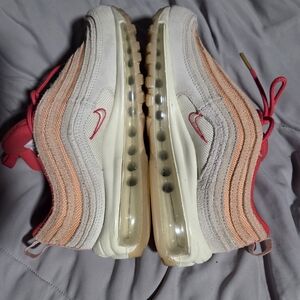 Nike Women's Air Max 97 'Sisterhood' sneaker, Orange Chalk/Cashmere Size 7